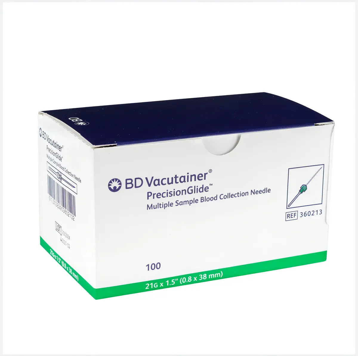 AGUJA PARA TOMA DE MUESTRA 21GX25mm VERDE