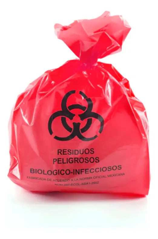 BOLSA RPBI ROJA CON SIMBOLO 55X60cm 100pz