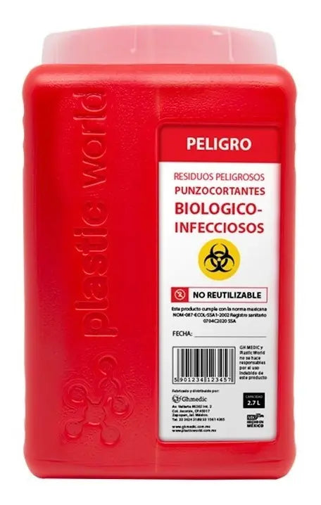CONTENEDORES PARA PUNZOCORTANTES 3L