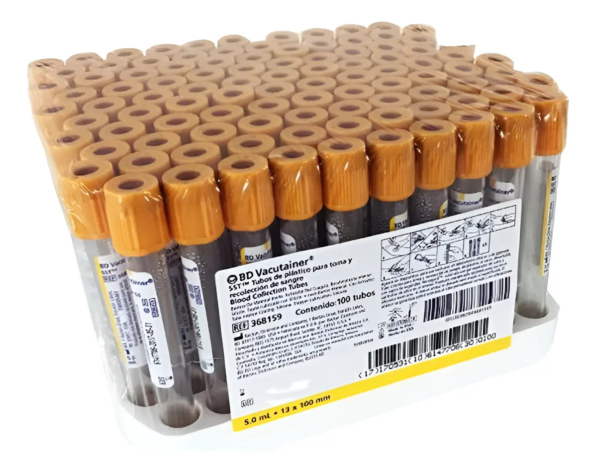 TUBO PARA RECOLECCÓN DE MUESTRA SANGUINEA TAPON ORO